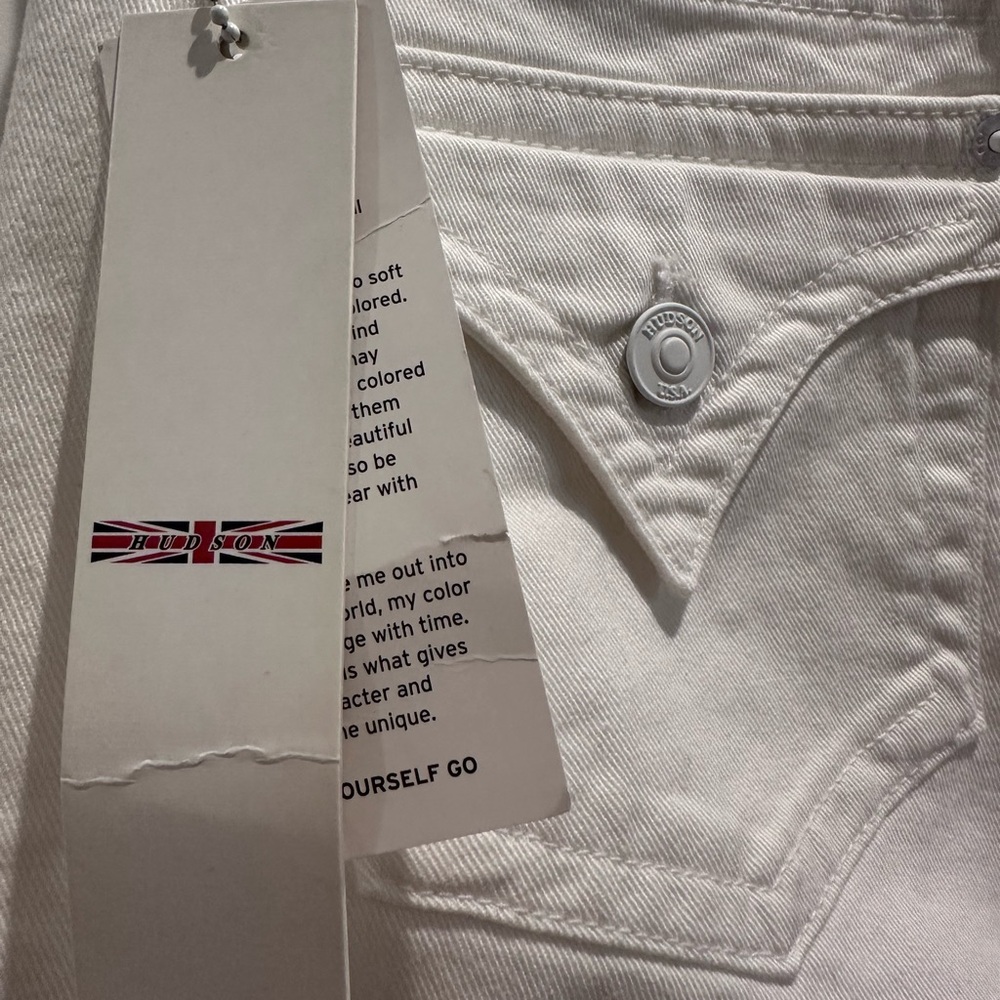 NWT Hudson Signature 19” Leg White Bootcut 98% Cotton Denim Jeans Size 27 - Picture 7 of 11
